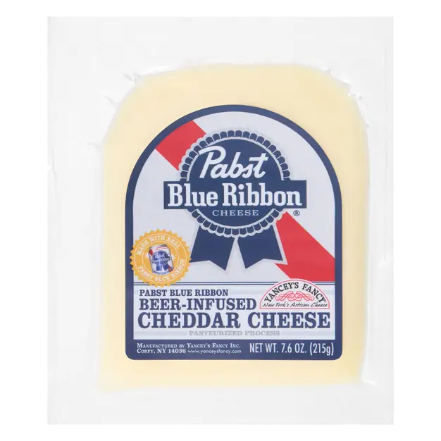 Pabst Blue Ribbon Beer-Infused Cheddar Cheese