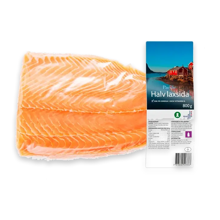 Laxfilé Färsk Upptinad 800g Pacific