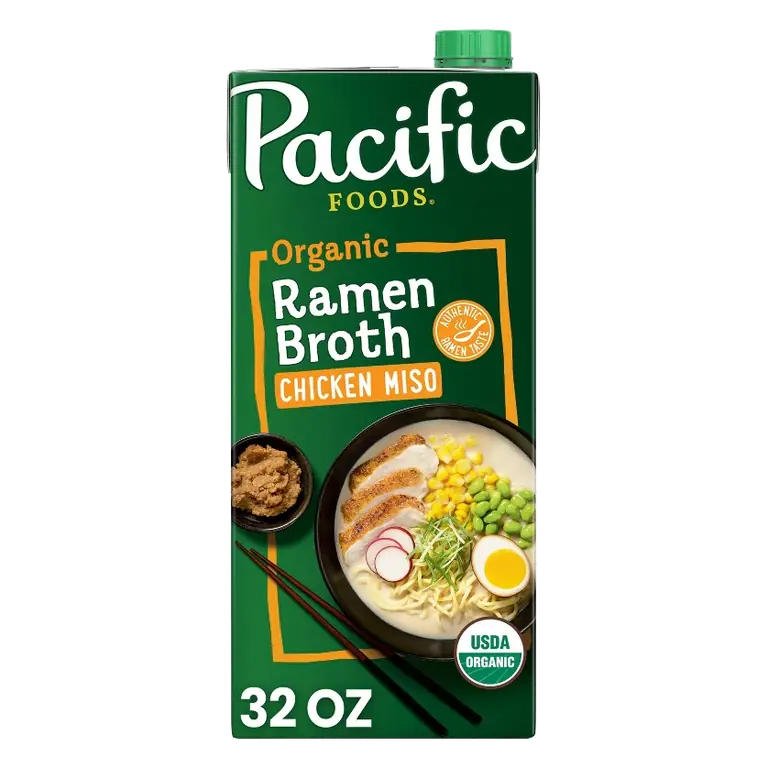 Pacific Foods Organic Chicken Miso Ramen Broth, 32 fl oz: Gluten-Free, No High Fructose Corn Syrup
