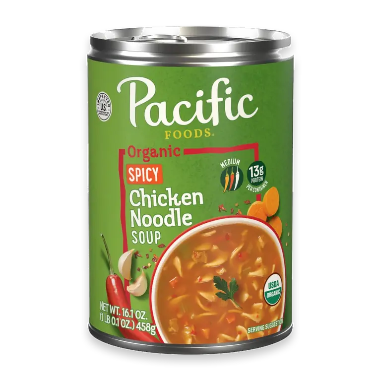 Organic Spicy Chicken Noodle Soup 16.1 oz Can