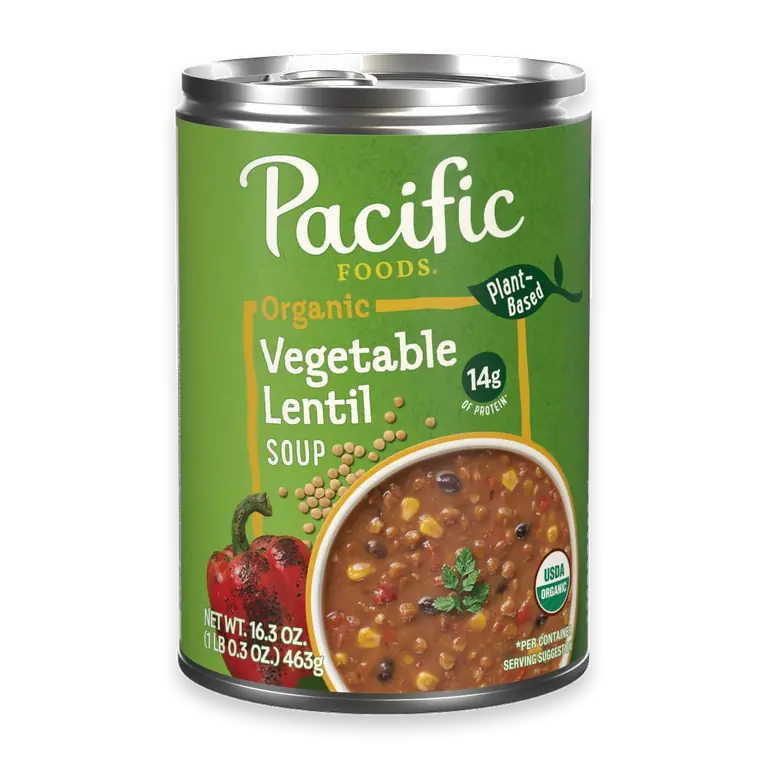 Organic Vegetable Lentil Soup, Plant Based, 16.3 oz Can