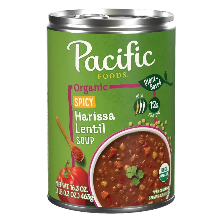 Pacific Foods Organic Spicy Harissa Lentil Soup Plant Based, 16.3oz