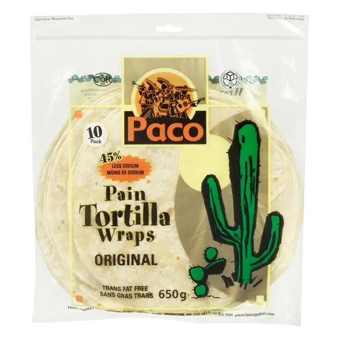 PacoTortilla Wrap Original 10-Inch 650 g