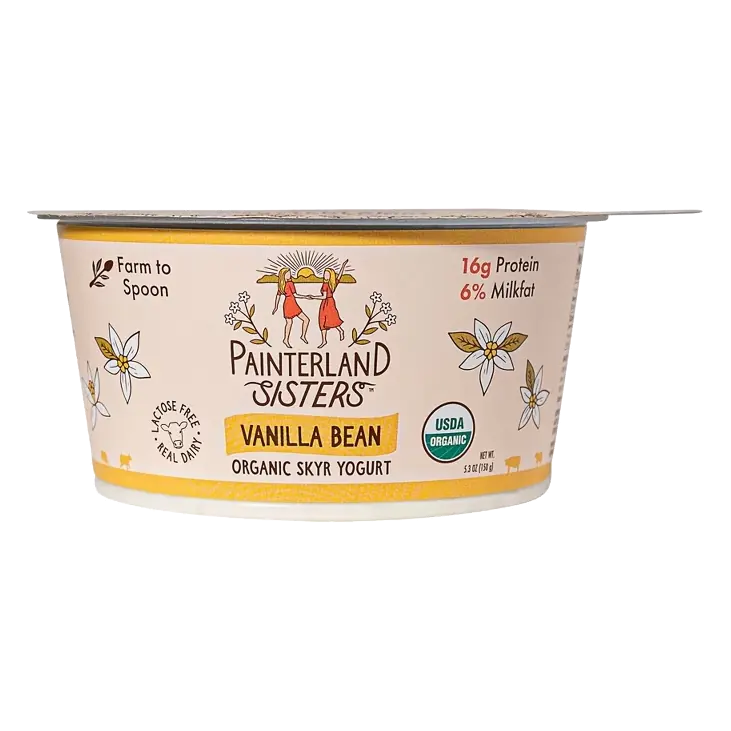 Painterland Sisters Organic Vanilla Bean Yogurt, 16g Protein/ 5.3oz