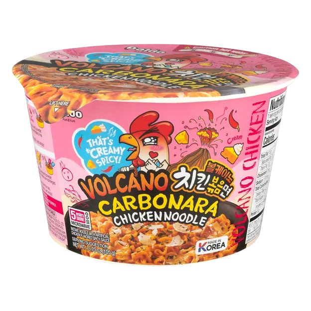 Volcano Carbonara Chicken Instant Noodle Soup Bowl