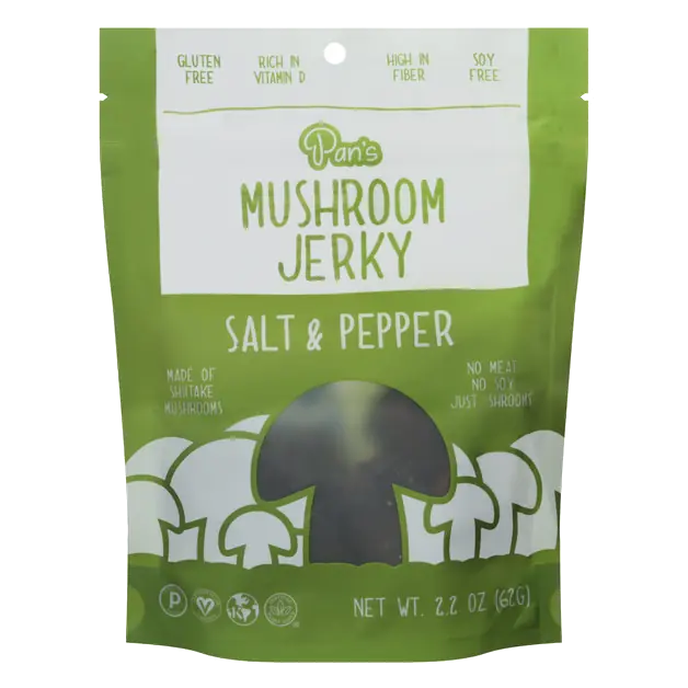 Pan's Mushroom Jerky, Salt & Pepper