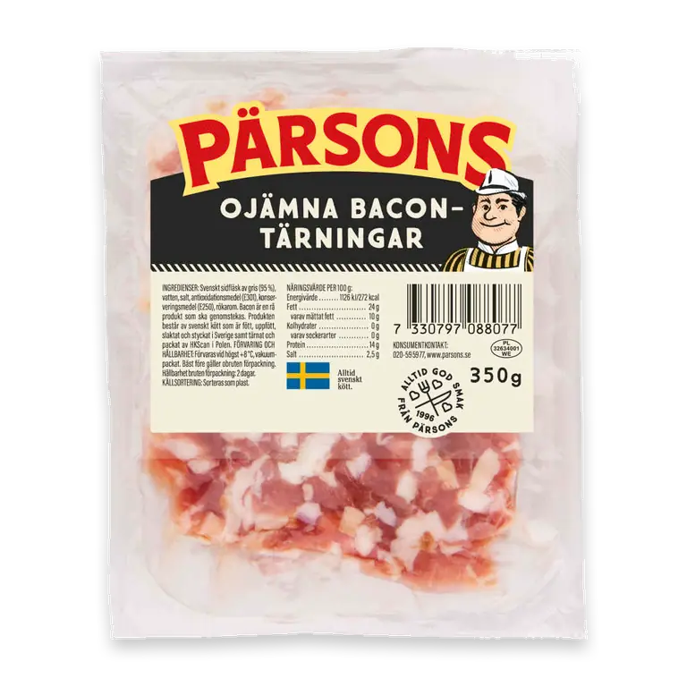 Bacontärningar Ojämna