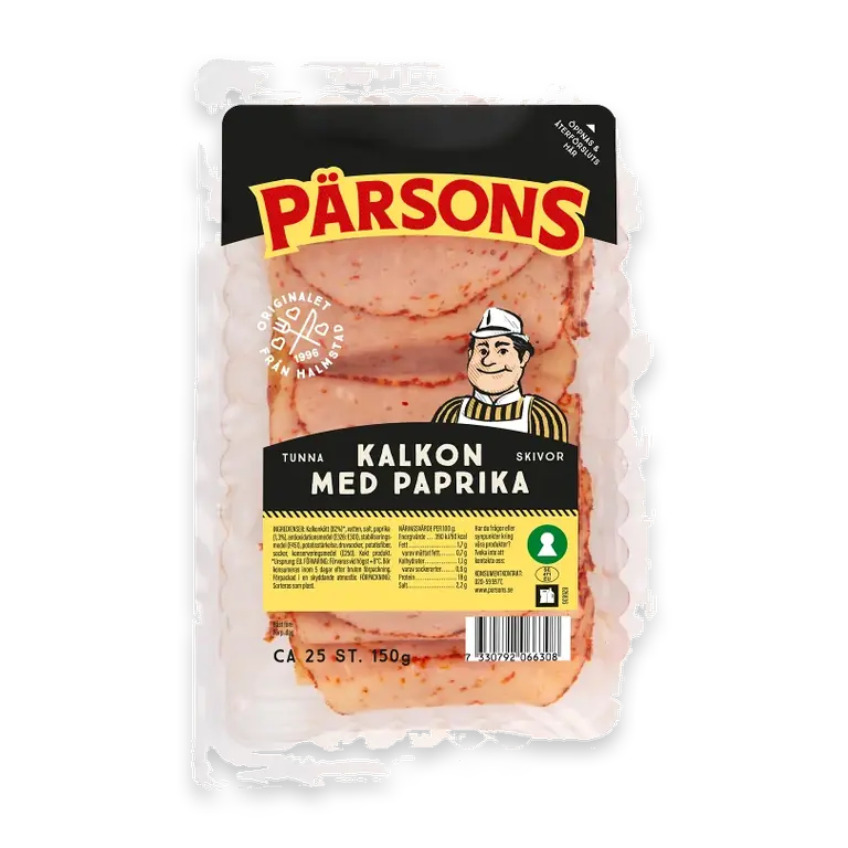 Kalkon med Paprika Tunna Skivor 150g