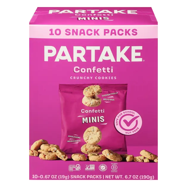 Gluten Free Confetti Minis Crunchy Cookies Snack Packs - 10 ct
