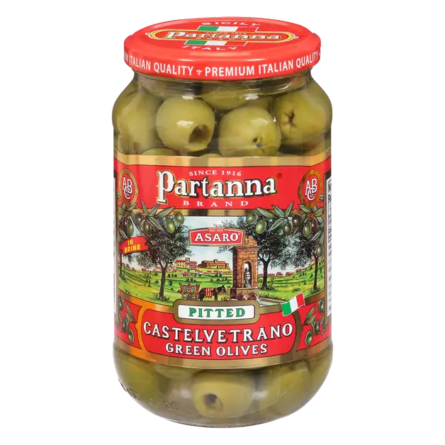 Imported Italian Castelvetrano Pitted Green Olives in Brine