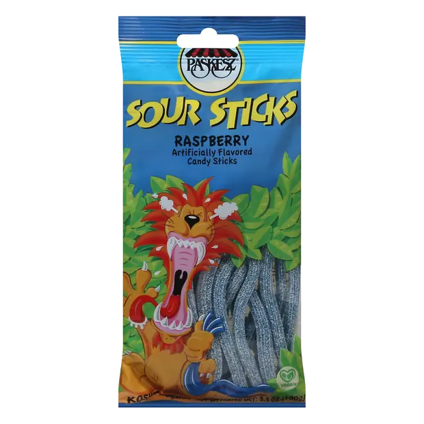 Raspberry Sour Sticks Chewy Candy