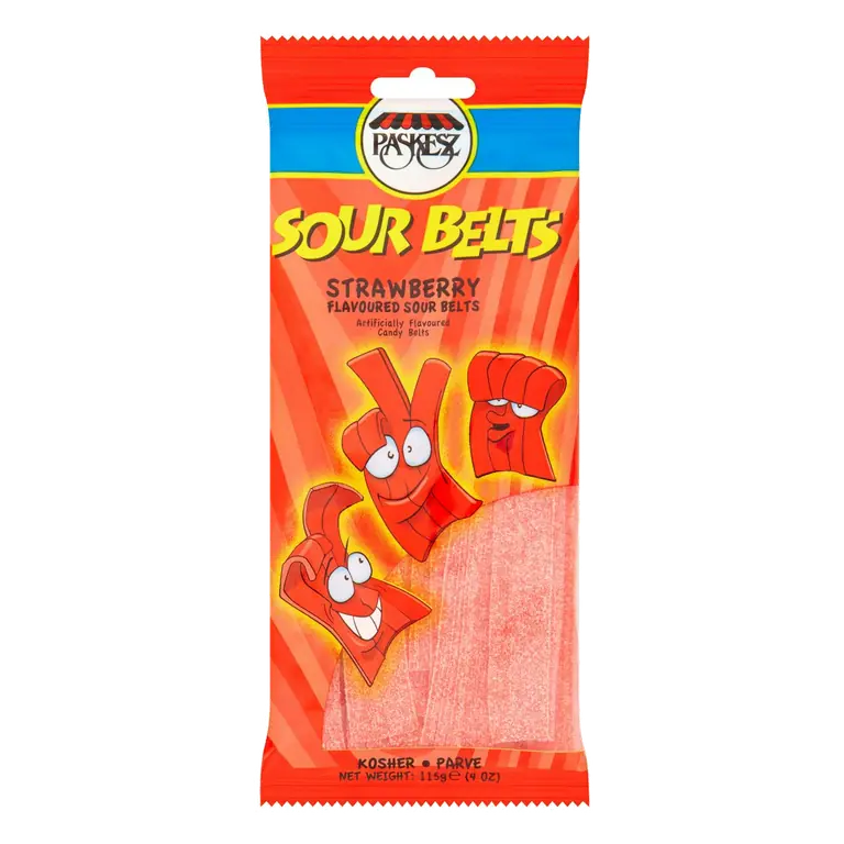 Sour Strawberry Belts 115g