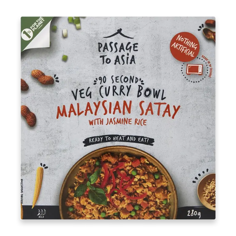Veg Curry Bowl Malaysian Satay With Jasmine Rice