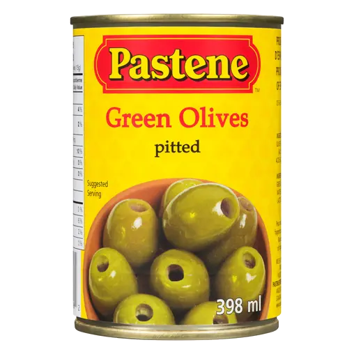 Canned Pitted Olives Green 398 ml