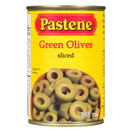 Canned Sliced Olives Green 398 ml