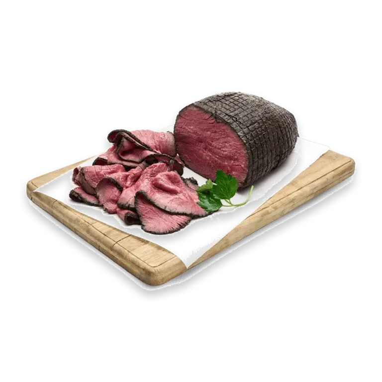 Rare Roast Beef Sliced From The Deli