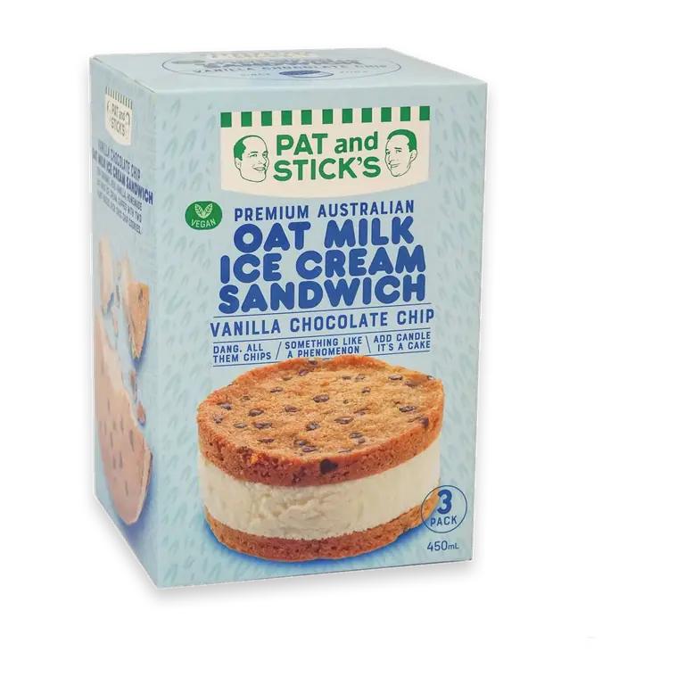 Oat Milk Ice Cream Sandwich Vanilla Choc Chip