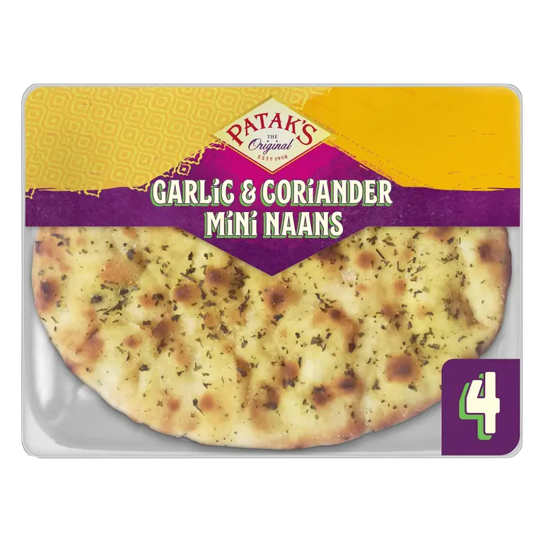 Garlic & Coriander Mini Naan Breads x4