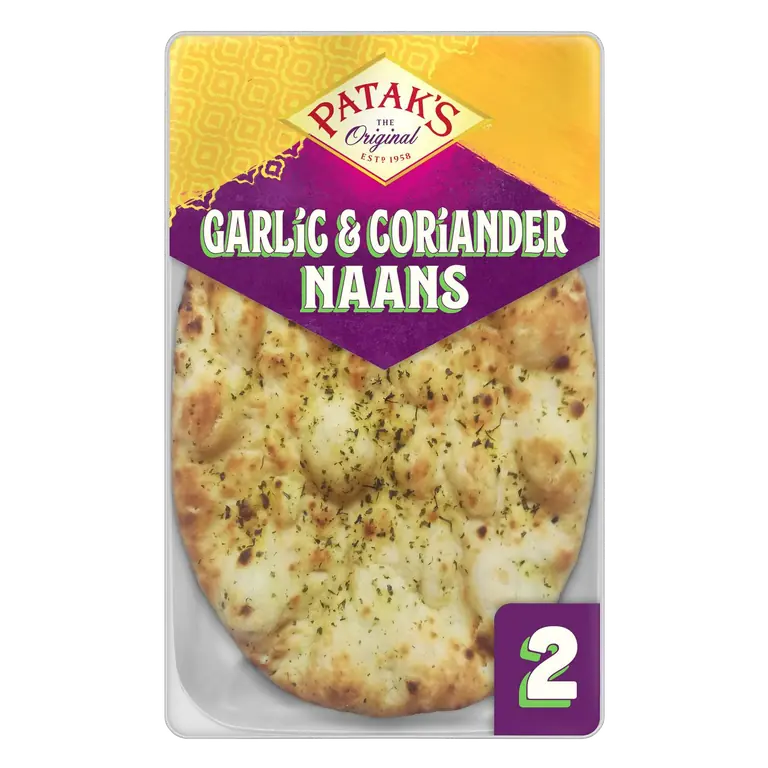 Garlic & Coriander Naan Breads x2