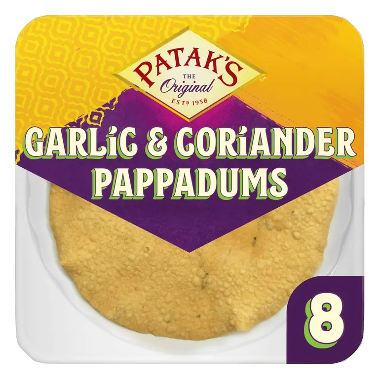 Garlic & Coriander Pappadums 8 pack