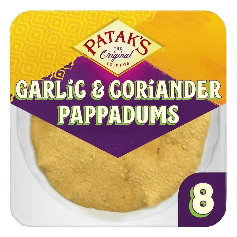 Garlic & Coriander Poppadoms x8