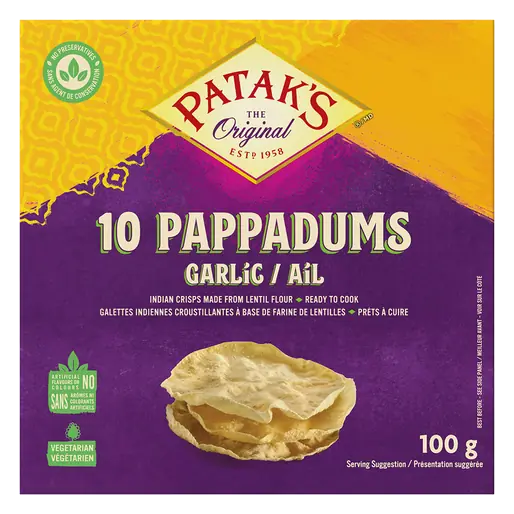 Patak's Pappadums Garlic 100 g