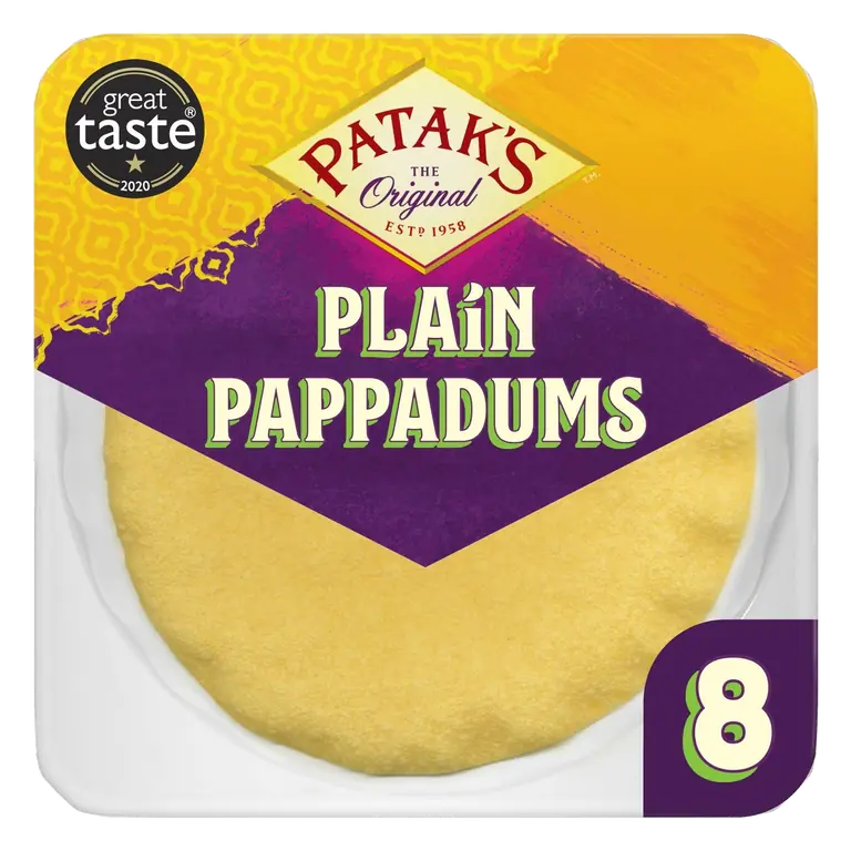 s Plain Pappadums 8 pack