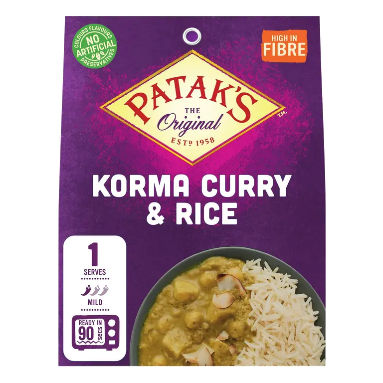 Patak's The Original 250g Korma Curry & Rice