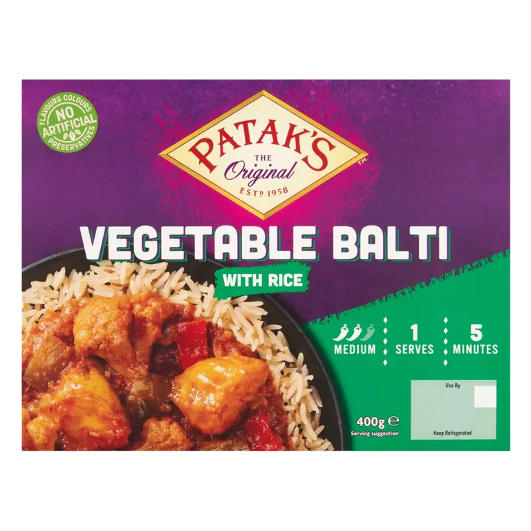 Vegetable Balti with Rice 400g