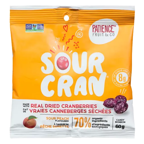 70% Organic Ingredients Candy Sour Cranberry Peach 60 g