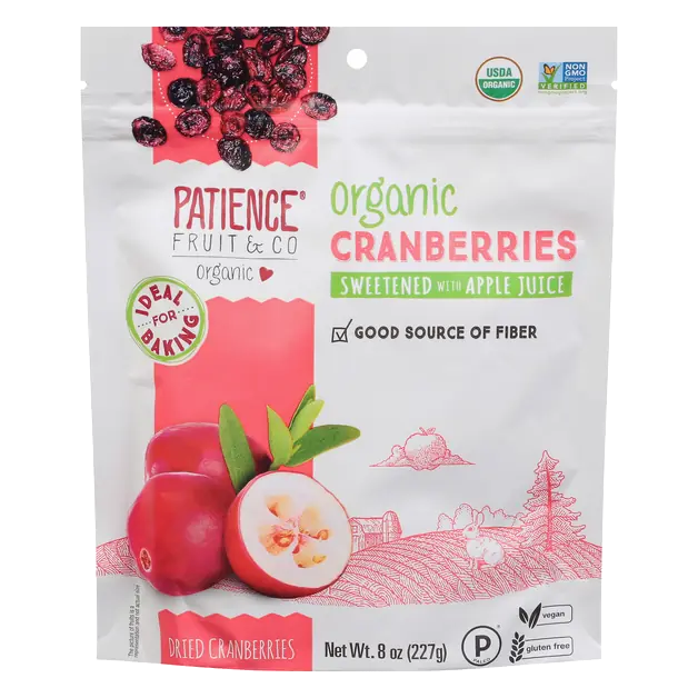 Organic Dried Cranberries Sweetened with Apple Juice