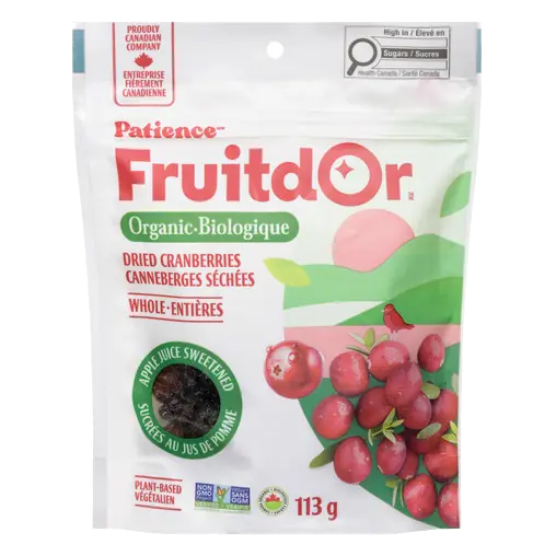 Organic Whole Dried Cranberries Sweetened With Apple 113 g