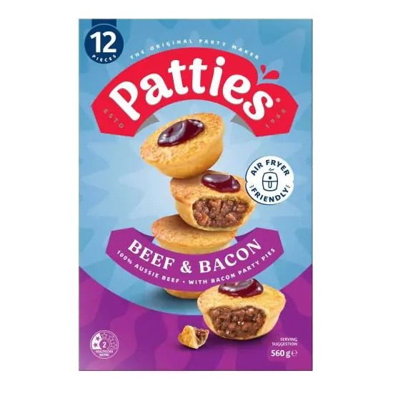 Beef & Bacon Party Pie 12 Pack