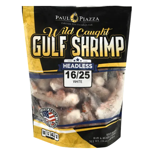 Wild Caught Headless Gulf Shrimp 16-25 ct per lb Frozen