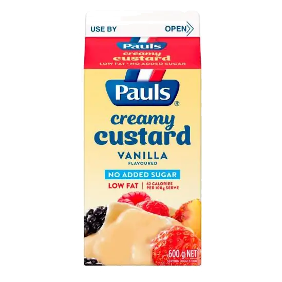 Low Fat Less Sugar Vanilla Custard
