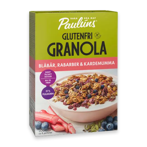 Blåbär Rabarbe Granola Glutenfri