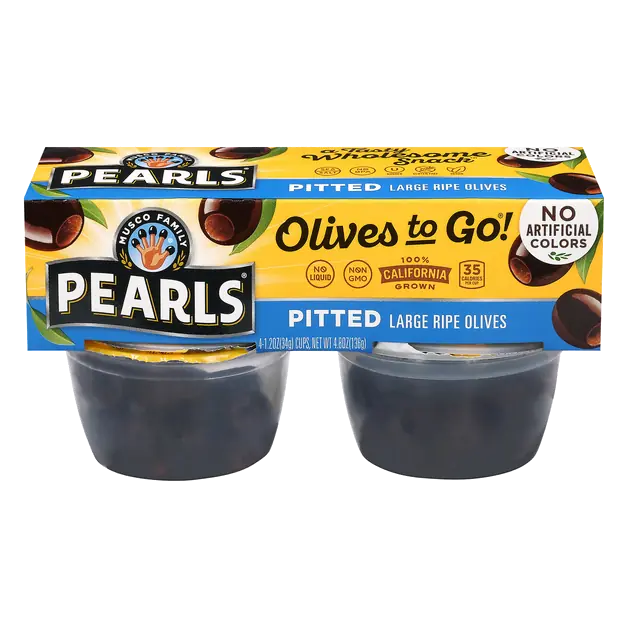 California Large Pitted Ripe Black Olives To Go! Snack Cups - 4 ct