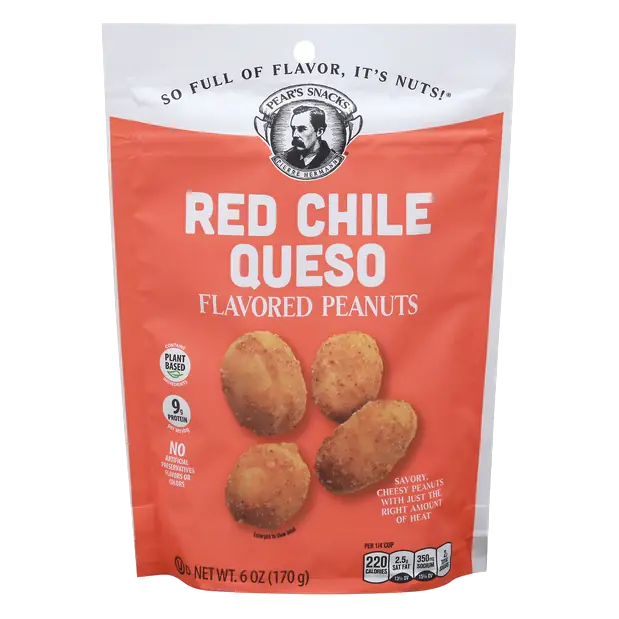 Pear's Snacks Red Chile Queso Flavored Flavored Peanuts 6 oz
