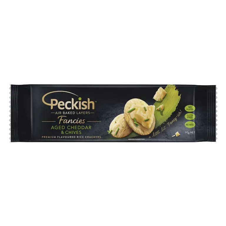 Fancies Premium Flavoured Rice Crackers Aged Cheddar & Chives