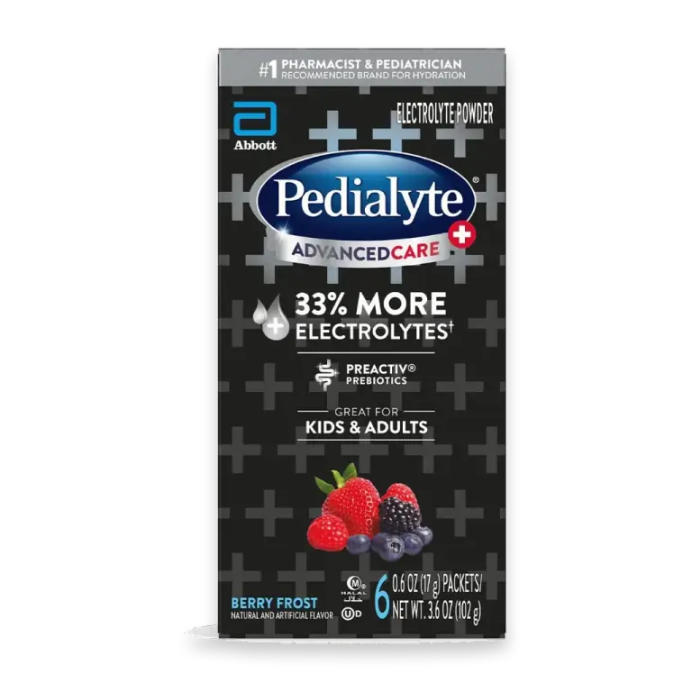 AdvancedCare Plus Electrolyte Powder | For Kids & Adults | Berry Frost, 6 Powder Packets