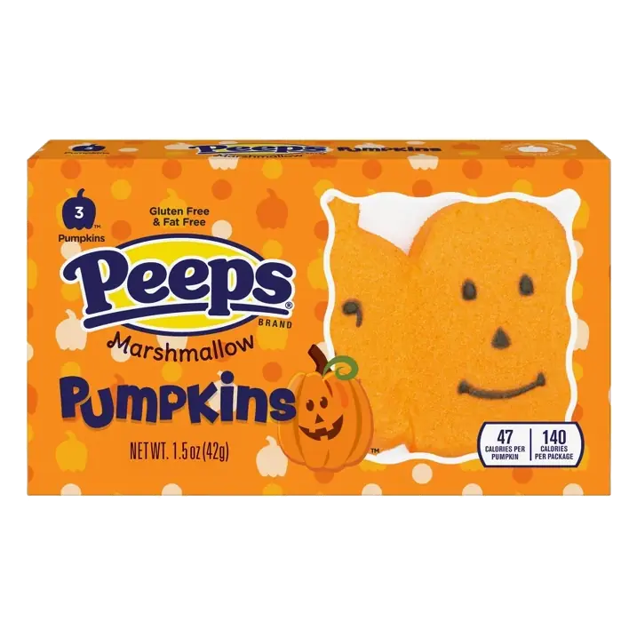Peeps Halloween Marshmallow Pumpkins Candy, 1.5oz/3ct