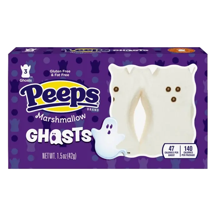Peeps Halloween Marshmallow Ghosts Candy, 1.5oz/3ct