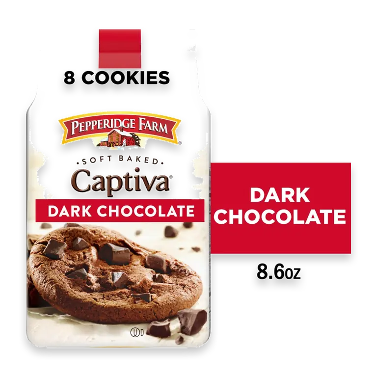 Captiva Dark Chocolate Cookies 8 Soft Baked Cookies