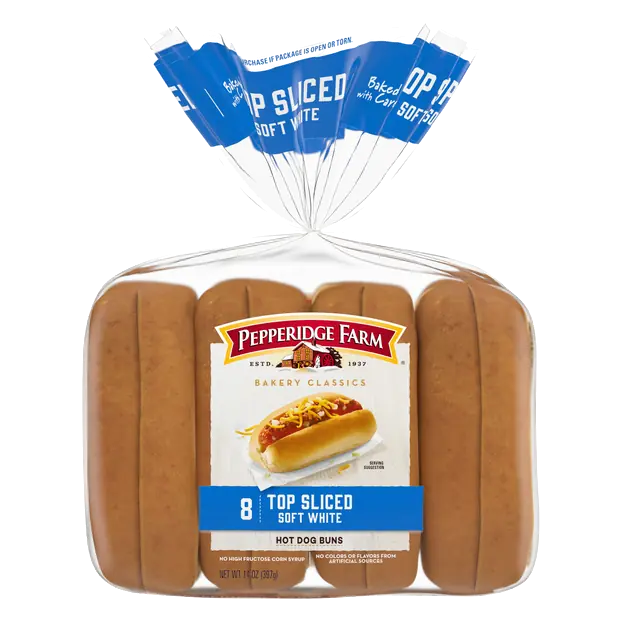 Classics Top Sliced Soft White Hot Dog Buns - 8 ct