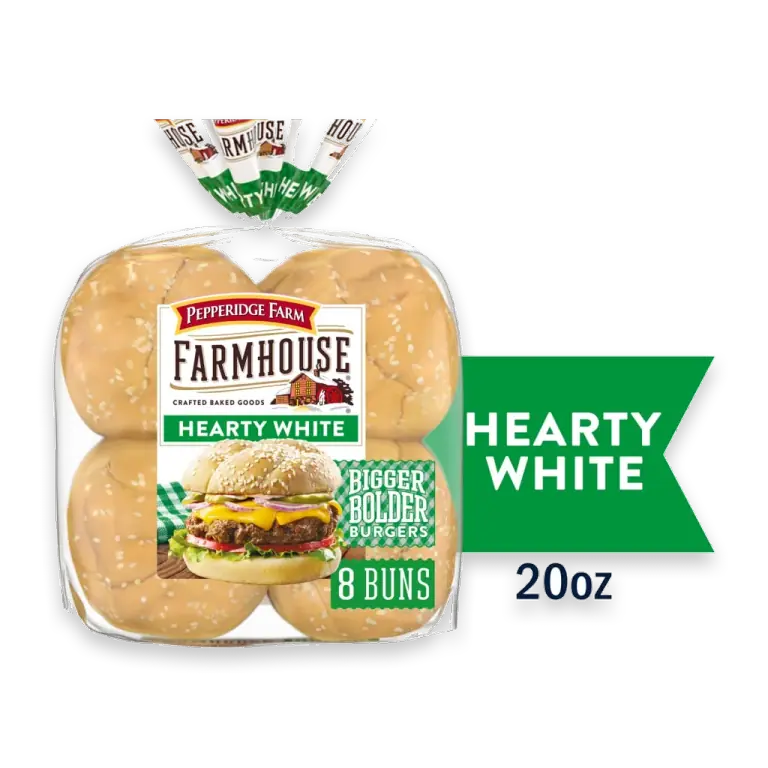 Farmhouse Hearty White Hamburger Buns