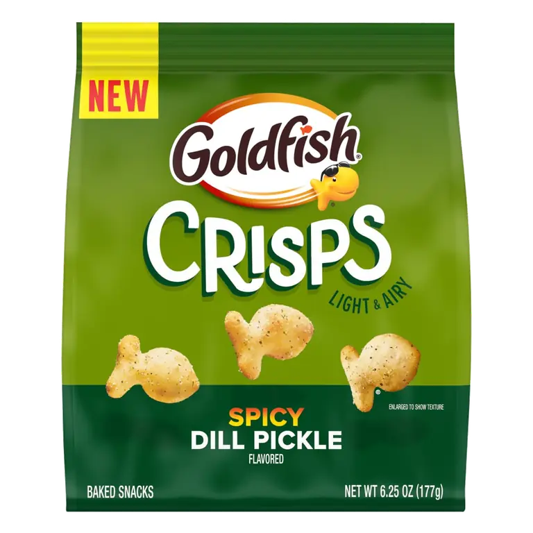 Goldfish Crisps Spicy Dill Pickle Flavored Baked Chip Crackers