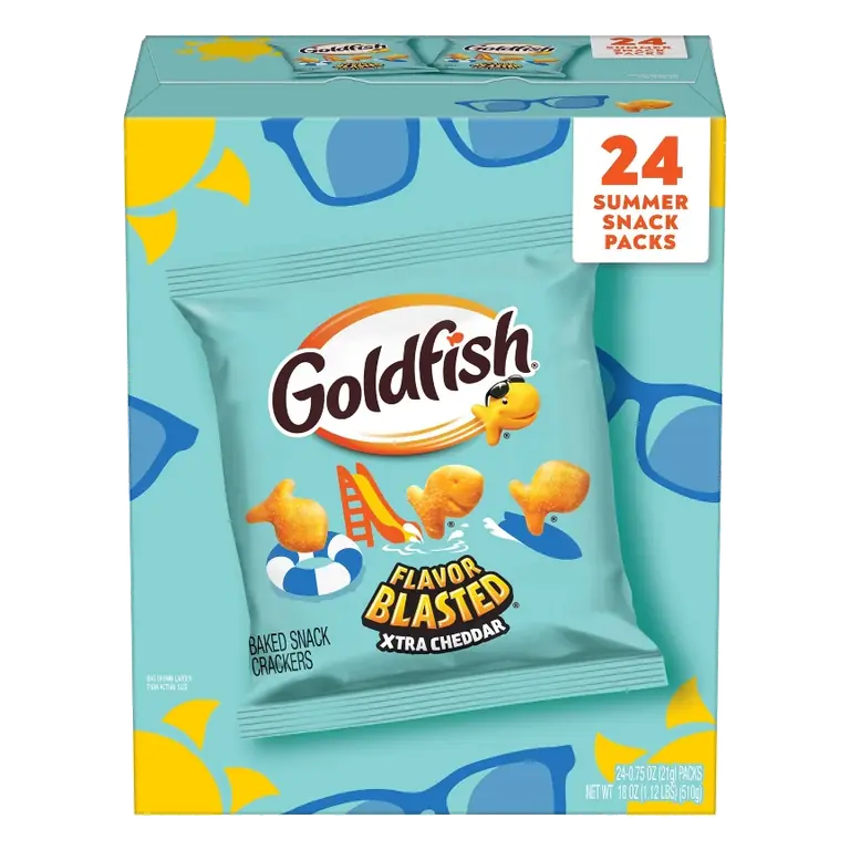 Goldfish Summer Crackers Flavor Blasted Multipack, 18oz/24ct: No Artificial Preservatives, No Artificial Flavors, No High Fructose Corn Syrup