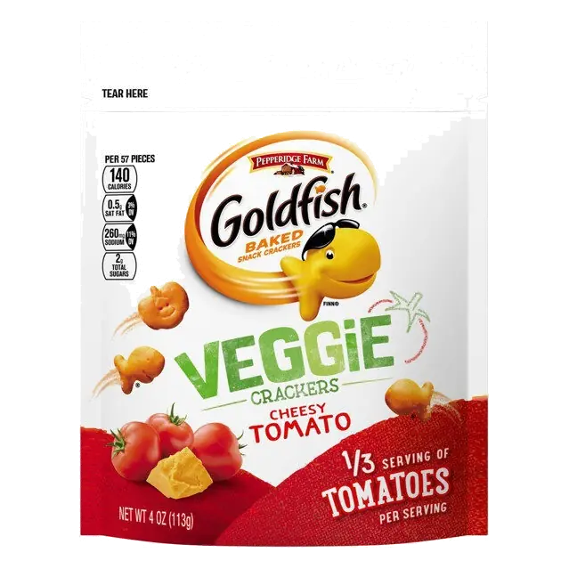 Goldfish Veggie crackers, Cheesy Tomato