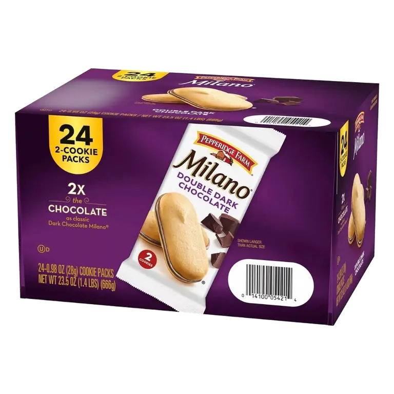 Milano Cookies, Double Dark Chocolate, 24 Packs, 2 Cookies per Pack