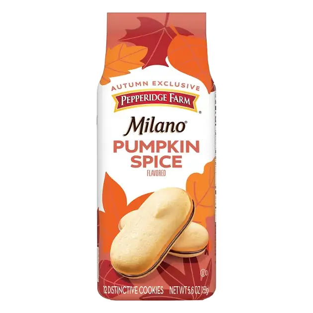 Milano Distinctive Pumpkin Spice Flavored Cookies